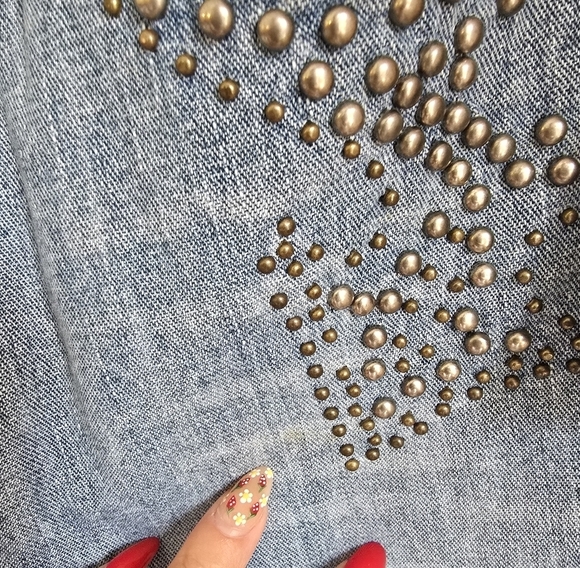 NWT Y2K Vintage Route 66 Low Rise Boot Cut Studded Womens Jeans Size 4. - Picture 3 of 11